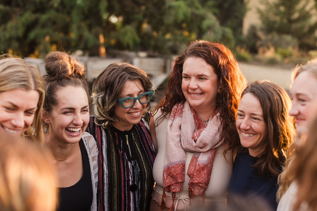 A group of women laughing together